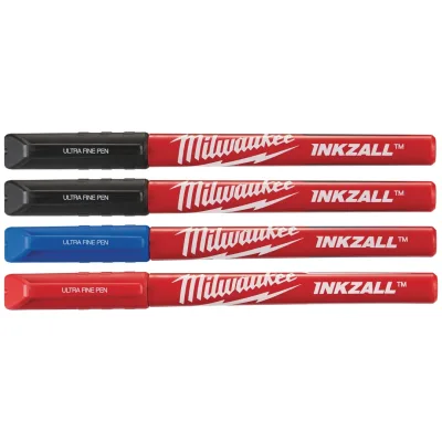 Milwaukee Fineliner bunt (schwarz, rot, blau) INKZALL, 4 Stk.