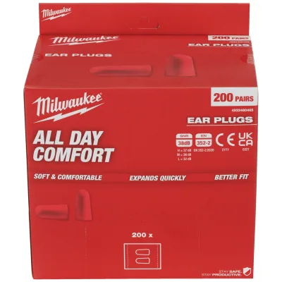 Milwaukee Gehörschutzstöpsel Schaumstoff (200 Paar)