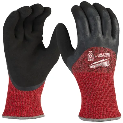 Milwaukee Kälte-Schnittschutzhandschuhe 4/D Gr. 8 rot/schwarz