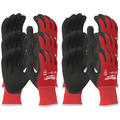 Milwaukee Kälteschutzhandschuh FLEX Cut Winter Klasse 1/A, Gr. 10 rot-schwarz, 12 Paar
