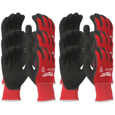 Milwaukee Kälteschutzhandschuh FLEX Cut Winter Klasse 1/A, Gr. 11 rot-schwarz, 12 Paar