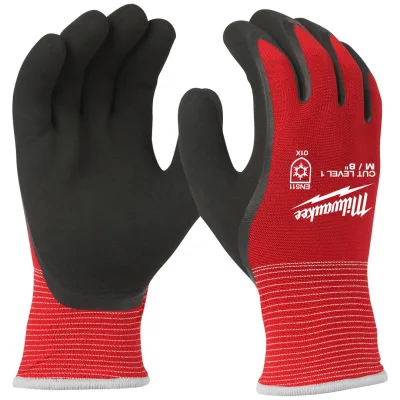 Milwaukee Kälteschutzhandschuh FLEX Cut Winter Klasse 1/A, Gr. 8 rot-schwarz, 1 Paar