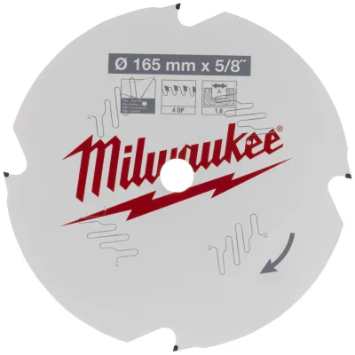 Milwaukee Kreissägeblatt Faserzement für Akku-Handkreissägen, 165/15,87 mm Z4 Diamant
