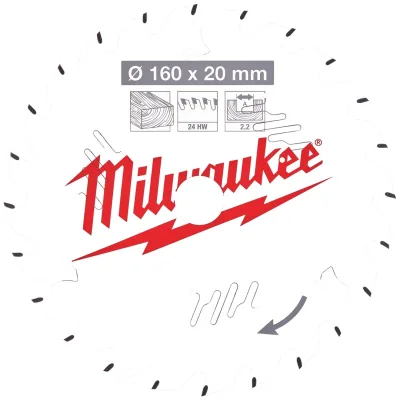 Milwaukee Kreissägeblätter für Handkreissägen 160/20 Z24 Wechselzahn
