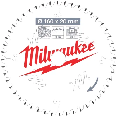 Milwaukee Kreissägeblätter für Handkreissägen 160/20 Z48 Wechselzahn