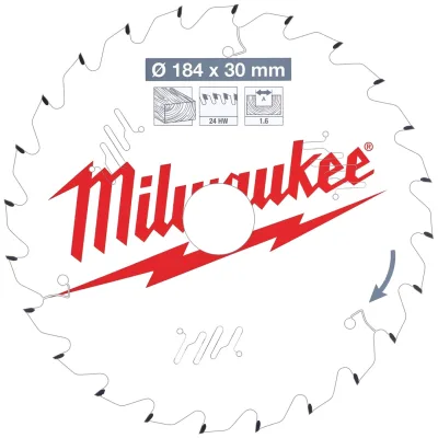 Milwaukee Kreissägeblätter für Handkreissägen 184/30 Z24 Wechselzahn