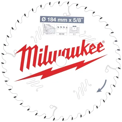 Milwaukee Kreissägeblätter für Handkreissägen 184/5/8 Z40 Wechselzahn
