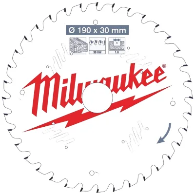 Milwaukee Kreissägeblätter für Handkreissägen 190/30 Z36 Wechselzahn