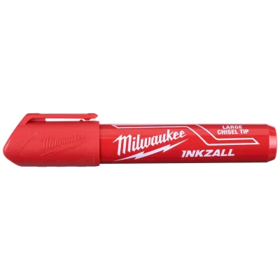 Milwaukee Permanentmarker INKZALL mit Keilspitze, rot, Größe