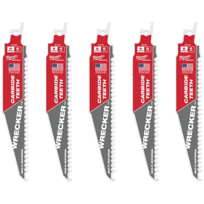 Milwaukee Säbelsägeblatt THE WRECKER HM-bestückt 5er Pack 150 x 4,2 mm (6 TPI)