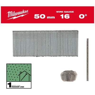 Milwaukee Stauchkopf-Nägel 16 Gauge für M18 FN16GS, 2,8 x 50 mm verzinkt, 0°