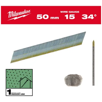 Milwaukee Stift-Nägel 15G 34° 50 mm SC1 (2.500)