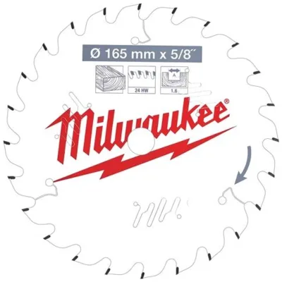 Milwaukee THIN KERF Kreissägeblätter für Akku-Handkreissägen 165/20 Z24 Wechselzahn