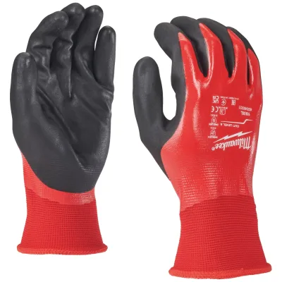 Milwaukee Vollgetauchte Schnittschutzhandschuhe Klasse 1/A Gr. 10 rot/schwarz