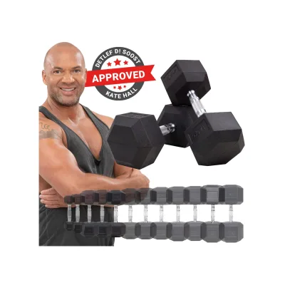 Miweba Sports Hexagon Kurzhanteln HGH100, Kurzhantel-Set, 2,5-15 kg, Gusseisen-Kern (Hantelpaar, 12,5 kg)