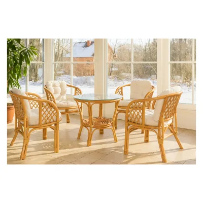 möbel direkt online 9tlg. Rattansitzgruppe Regina honigfarben