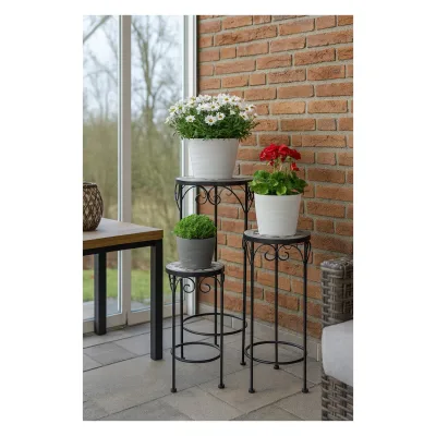 möbel direkt online Blumenständer Set, 3tlg. Lara schwarz
