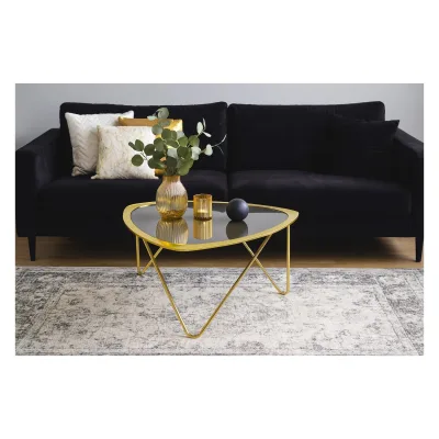 möbel direkt online Couchtisch Mit Schwarzglasplatte goldfarben
