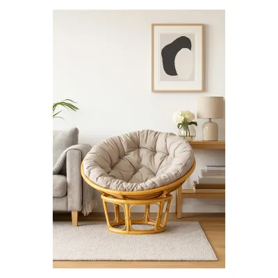möbel direkt online Papasansessel Sessel mit Kissen beige