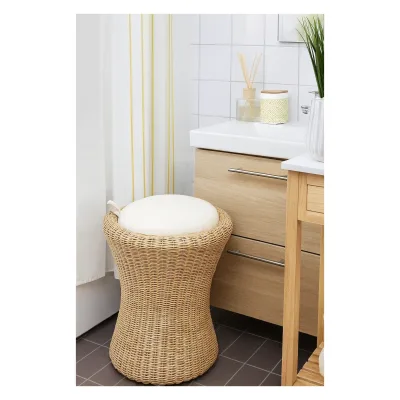 möbel direkt online Rattan-Sitzhocker Handgeflochten beige