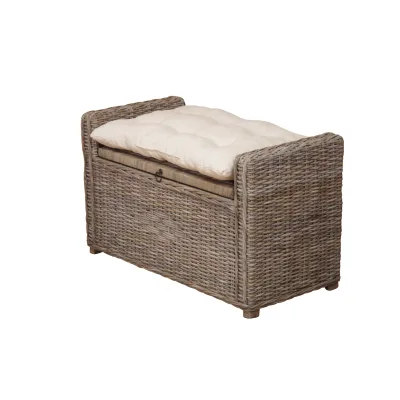 möbel direkt online Rattansitztruhe mit Sitzkissen Cosy grau
