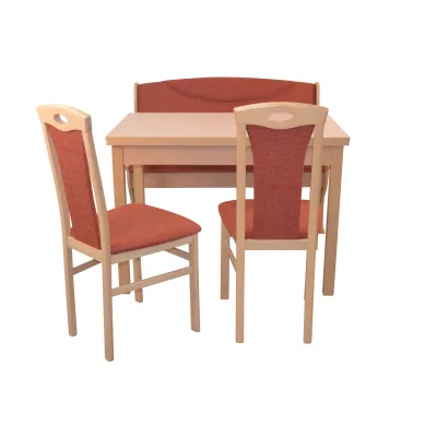 möbel direkt online Sitzgruppe 4tlg. mit Esstisch 104x67 cm buche natur-nuss dunkel
