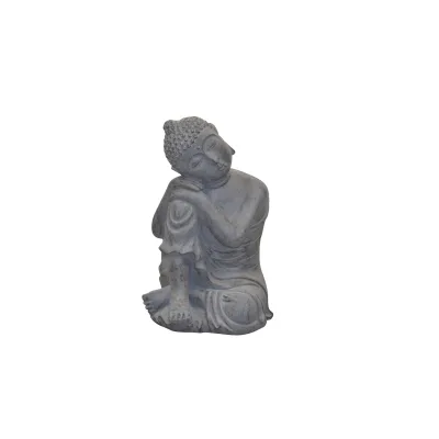 möbel direkt online Standdekoration Sitzender Buddha grau