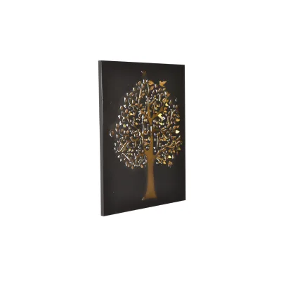 möbel direkt online Wandbild Baum schwarz/goldfarben