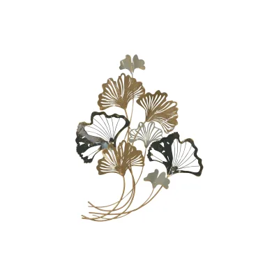 möbel direkt online Wanddekoration Ginkgoblätter gold