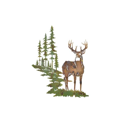 möbel direkt online Wanddekoration "Hirsch" grün/braun/beige
