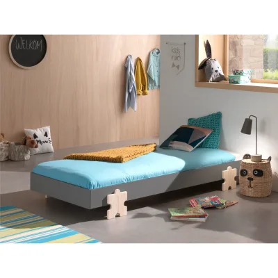 Modulo Einzelbett/Stapelbett 90 x 200 cm Liegefläche, grau lackiert, versch. Ausführungen