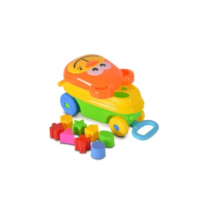 Moni 35368 Sortierer, Sortierspiel 2 in 1, Steckspielwagen und Spielzeugauto