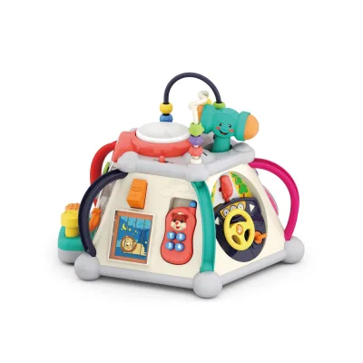 Moni Activity Pyramide 806 Musikfunktion Perlenlabyrinth Hammer Lenkrad Telefon bunt