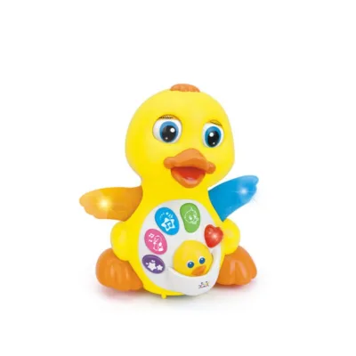 Moni Baby Musikspielzeug gelbe Ente 808, Musik, Licht, Bewegungen ab 18 Monate