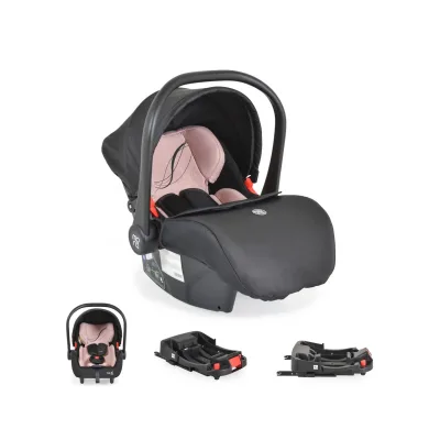 Moni Babyschale Multi Set mit Isofixbasis Royal, i-Size (40 - 87cm) Gruppe 0+ rosa