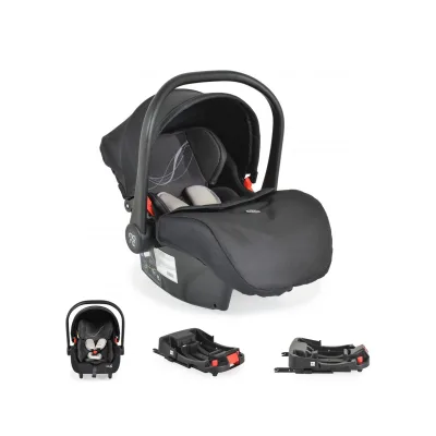 Moni Babyschale Multi Set mit Isofixbasis Royal, i-Size (40 - 87cm) Gruppe 0+ schwarz