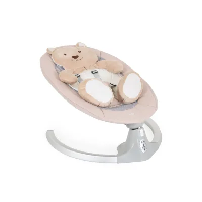Moni Babywippe elektrische Ari Bär Melodien, Fernbedienung, Teddy-Bär Pad, Timer beige