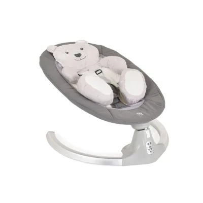 Moni Babywippe elektrische Ari Bär Melodien, Fernbedienung, Teddy-Bär Pad, Timer grau