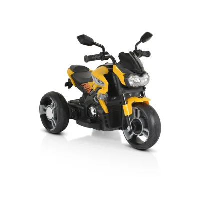 Moni Kinder Elektromotorrad Colombo Scheinwerfer, zwei Motoren, MP3, bis 7 km/h gelb