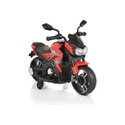 Moni Kinder Elektromotorrad Houston 1188F Musik, MP3, Scheinwerfer, Stützräder rot