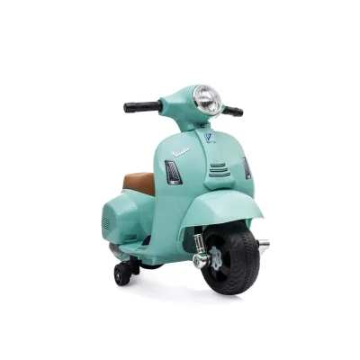 Moni Kinder Elektromotorrad Vespa GTS Super Sport, Roller, Frontleuchten, Hupe grün