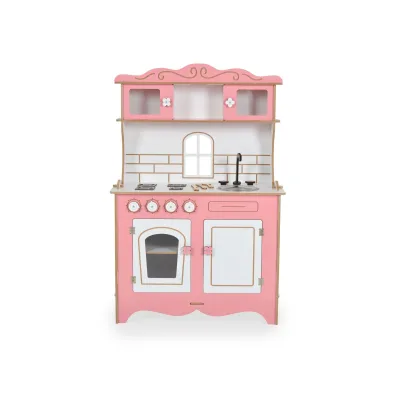 Moni Kinder-Holzküche Rosey CG39, Herd, Backofen, Spülbecken, Küchenutensilien rosa