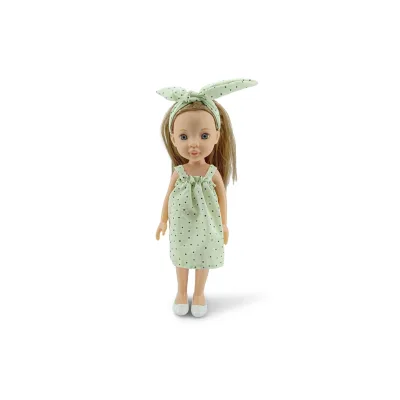 Moni Kinderpuppe 33 cm Pretty Doll Kleidung Haare Schuhe beweglich ab 3 Jahren grün