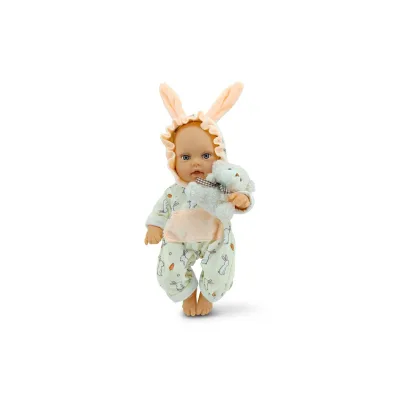 Moni Kinderpuppe Bear und Baby 30 cm Kuscheltier, Schnuller, beweglicher Körper beige