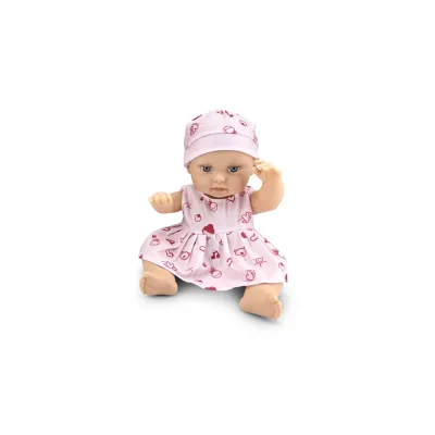 Moni Kinderpuppe Bear und Baby 30 cm Kuscheltier, Schnuller, beweglicher Körper blau rosa