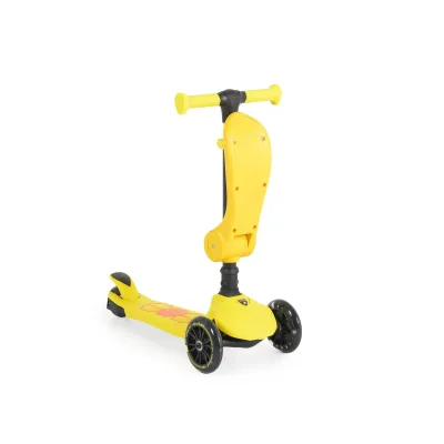Moni Kinderroller 2 in 1 Lamborghini Laufrad, Lenkerhöhe verstellbar, klappbar gelb