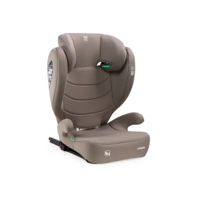 Moni Kindersitz i-Race i-Size 100-150 cm Isofix Rückenlehne abnehmbar Kopfstütze braun