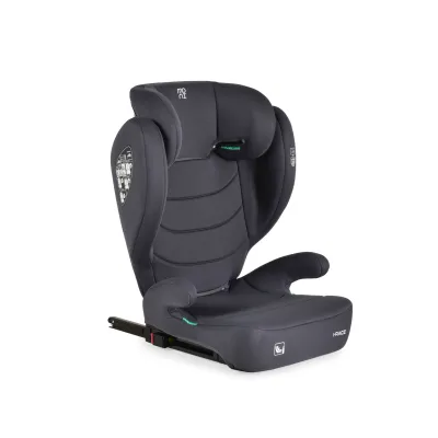 Moni Kindersitz i-Race i-Size 100-150 cm Isofix Rückenlehne abnehmbar Kopfstütze grau