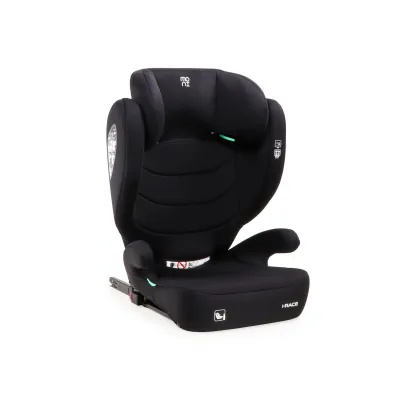 Moni Kindersitz i-Race i-Size 100-150 cm Isofix Rückenlehne abnehmbar Kopfstütze schwarz