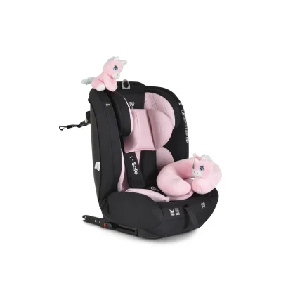 Moni Kindersitz i-Size i-Safe (76-150cm) Isofix, Top Tether, 13-fach verstellbar rosa